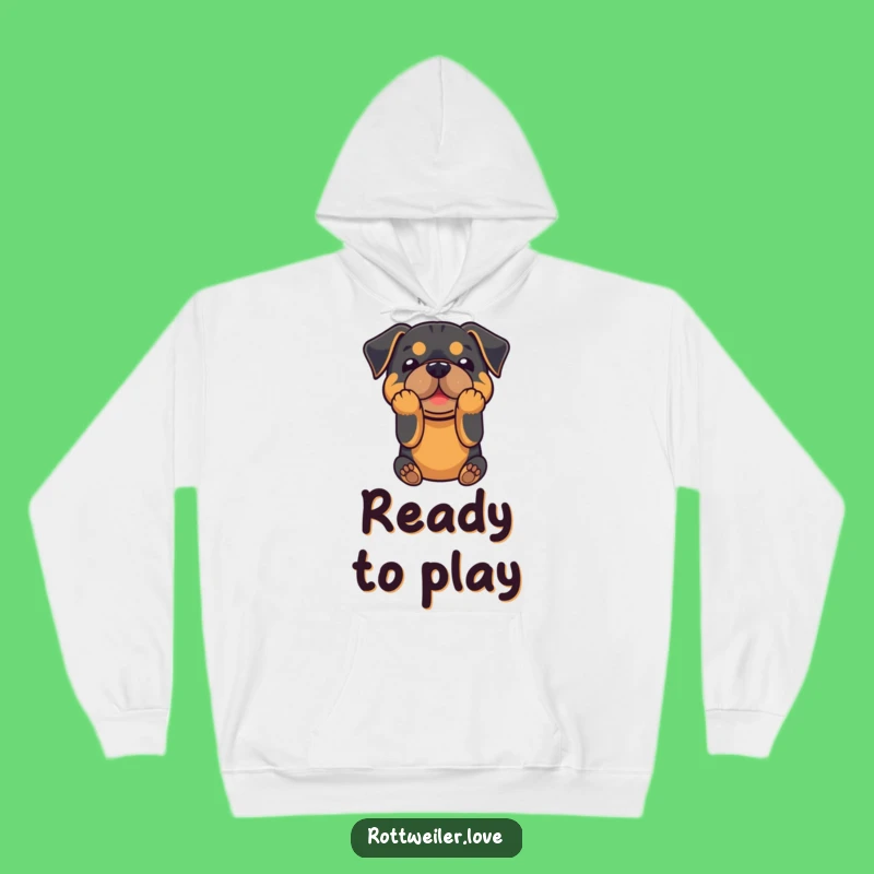 Funny Rottweiler Bowing Hoodie - Cozy & Comical Canine Comfort