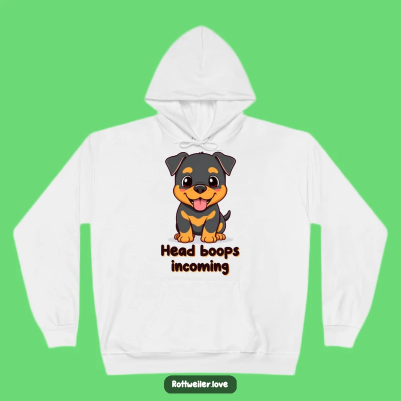 Funny Kawaii Rottweiler Nudge Hoodie, Affectionate Dog Lover Sweatshirt, Happy Pup Comfort