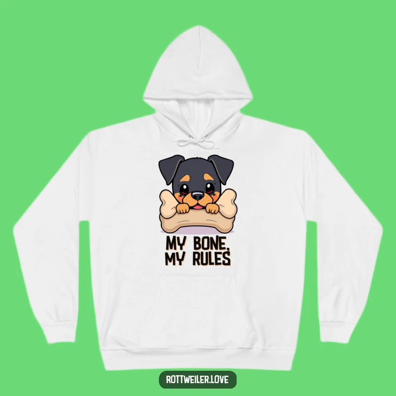 Funny Rottweiler Hoodie: Cozy Dog Gift Behind Bone
