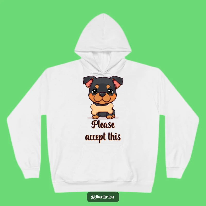 Funny Shy Rottweiler Bone Hoodie: Cozy Dog Lover Gift