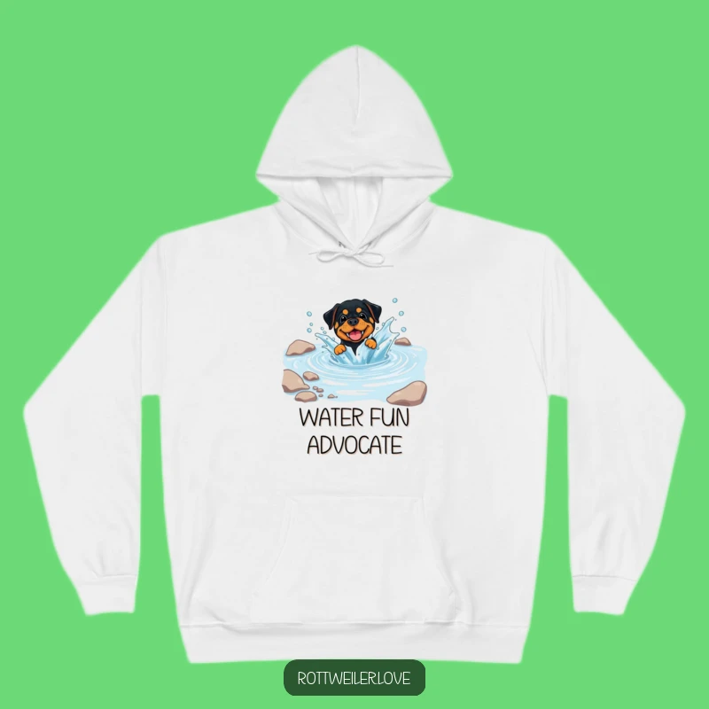 Funny Rottweiler Splash Hoodie, Playful Dog Sweatshirt, Hilarious Cozy Gift