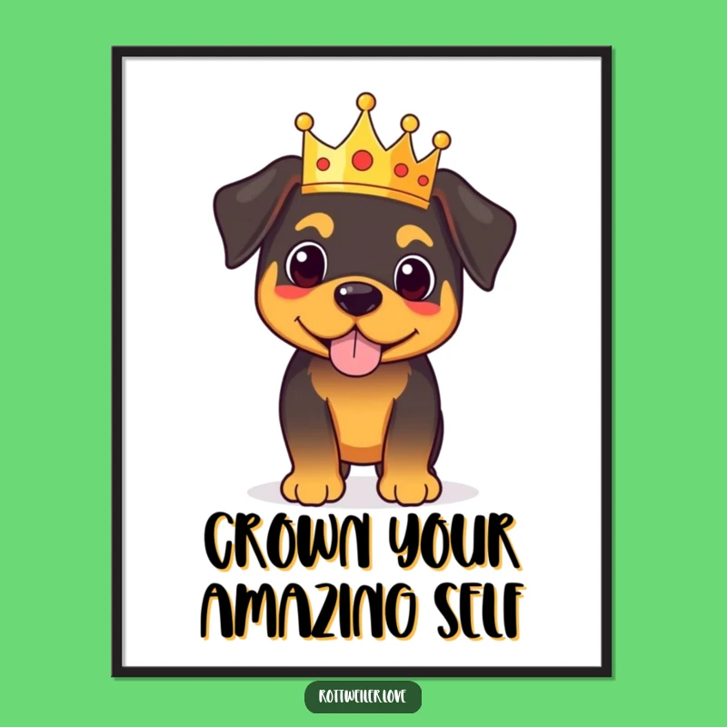 Funny Free Printable Wall Art: Royal Rottweiler, Majestic Digital Download