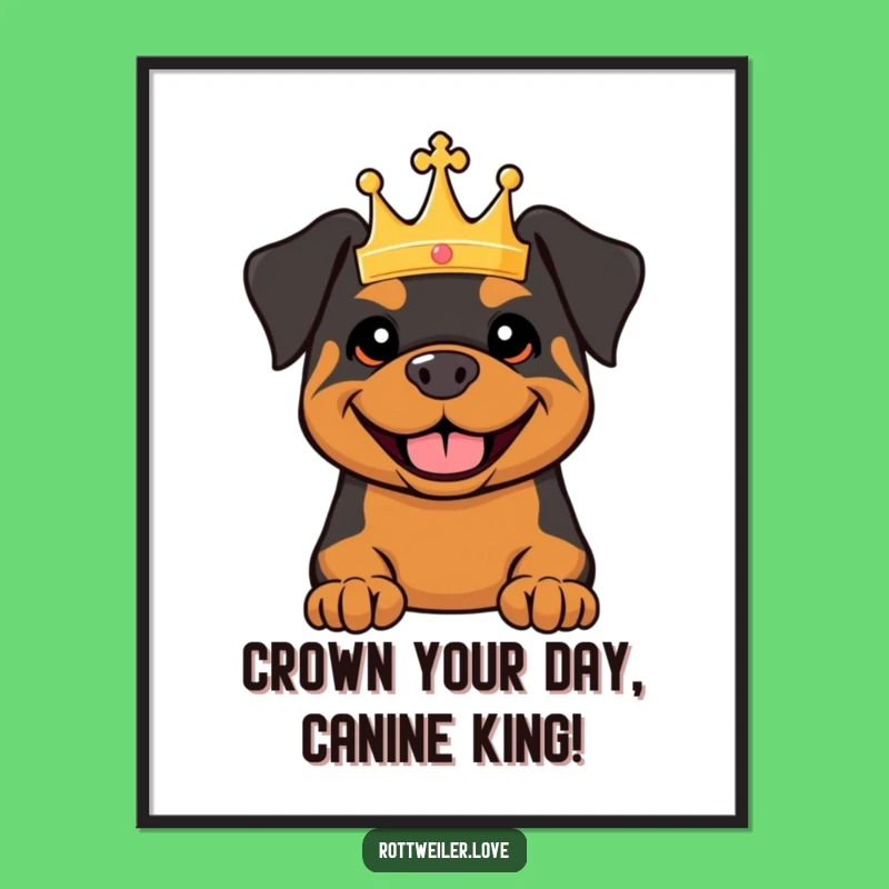 Free Printable Royal Rottweiler Wall Art: Funny Downloadable Decor for a Majestic Home