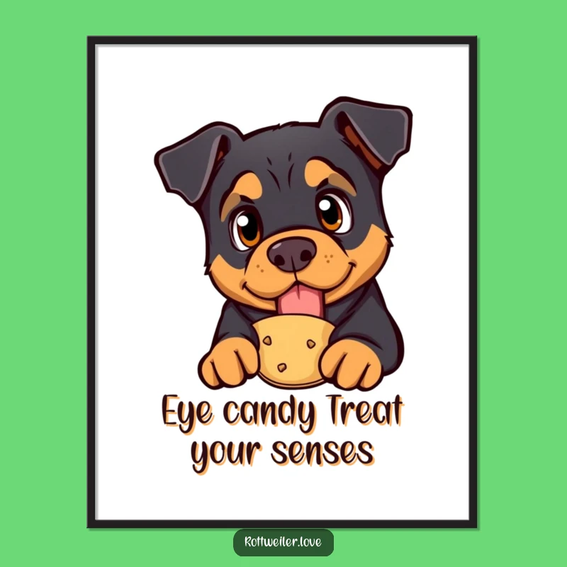Funny Free Printable Rottweiler Wall Art: Curious Treat Decor
