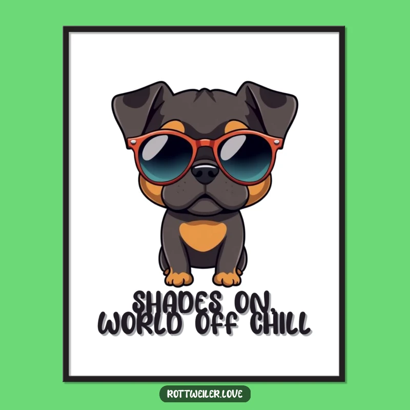 Free Printable Rottweiler Wall Art: Cool Shades Dog Decor, Funny Downloadable Art