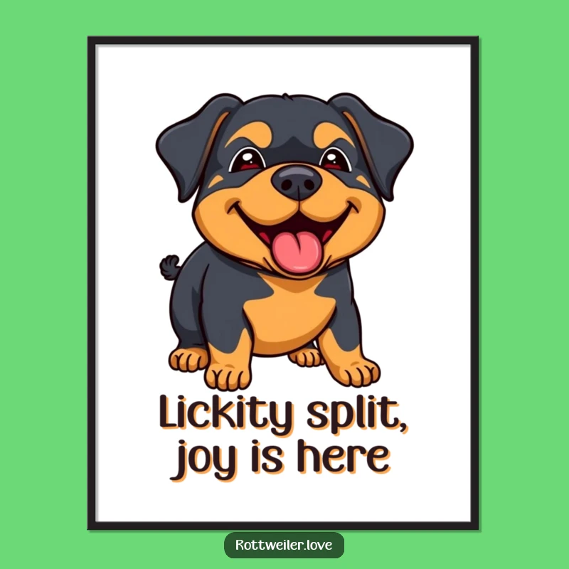 Funny Rottweiler Wall Art: Free Printable Joyful Lick, Downloadable Gift