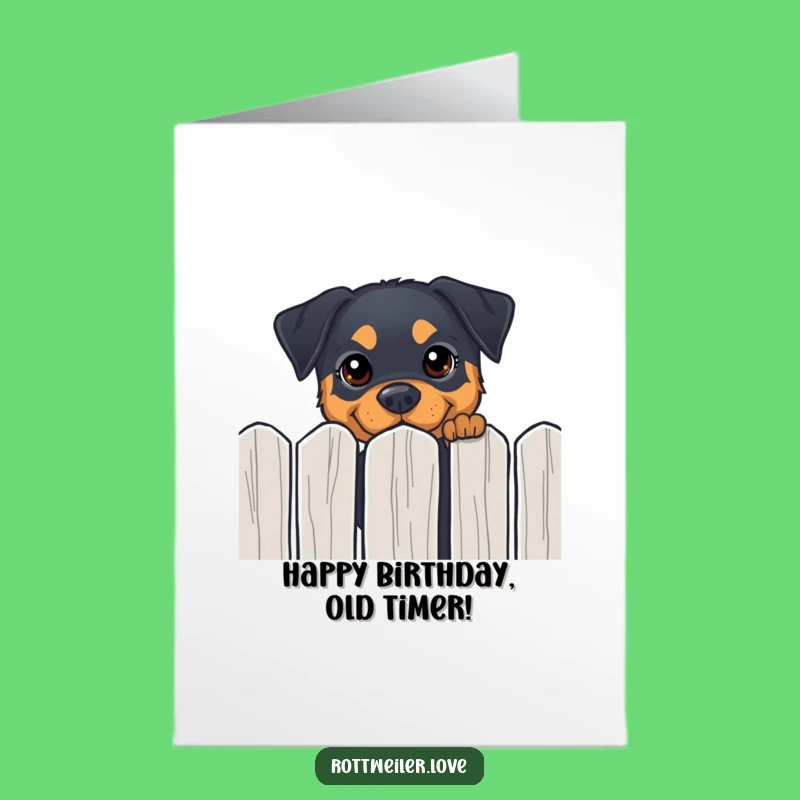 Free Printable Rottweiler Birthday Card: Curious Peek, Funny Dog Download