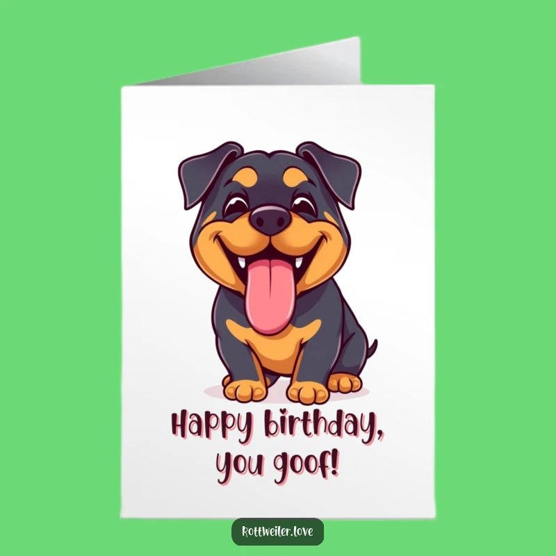 Free Printable Kawaii Rottweiler Grin Birthday Card: Joyful Smiles!