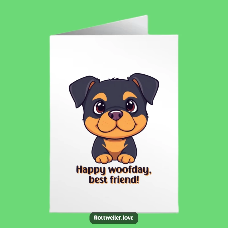 Free Printable Birthday Card: Listening Rottweiler for a Special Birthday Wish