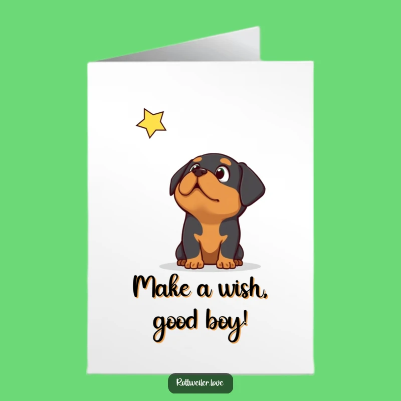 Free Printable Surprised Rottweiler Birthday Card: Falling Star Wish Gift