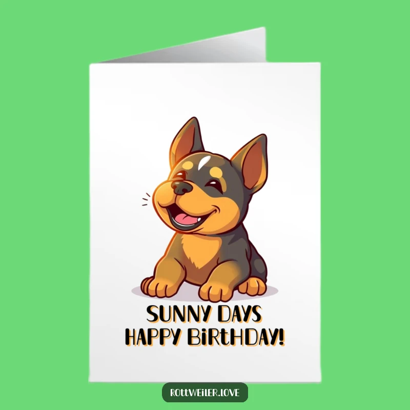 Happy Birthday Rottweiler Free Printable Card: Sunny Sigh Downloadable Gift