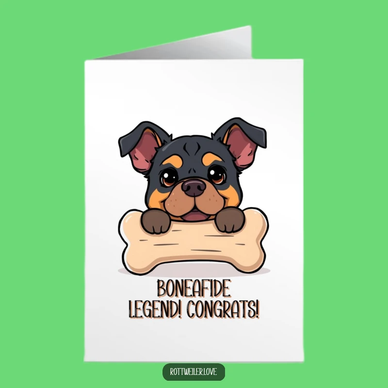 Free Printable Rottweiler Congrats Card: Bone-anza of Celebration!