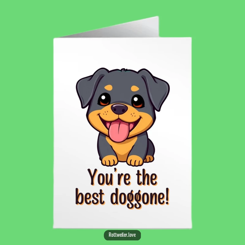 Free Printable Congrats Card: Kawaii Rottweiler Cheers for Your Success!