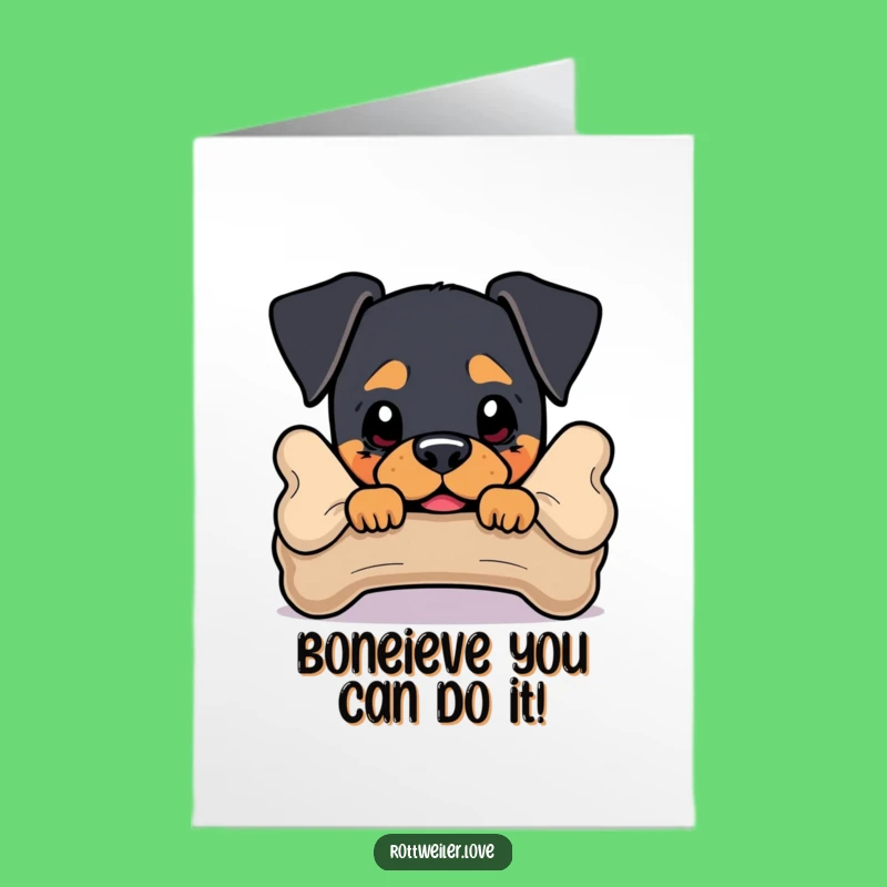 Free Printable Congrats Card: Rottweiler Bone Surprise for Your Celebration