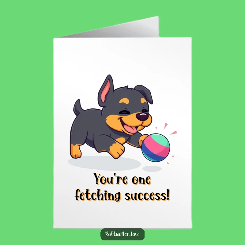 Free Printable Congratulations Card: Funny Kawaii Rottweiler, Perfect Downloadable Gift