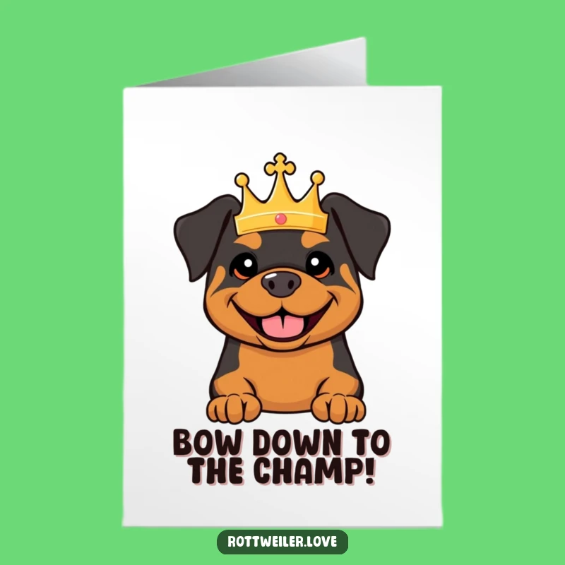 Free Printable Royal Rottweiler Congratulations Card: Funny Downloadable Art for a Victorious Pup