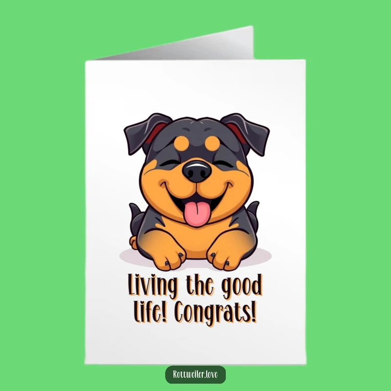 Free Printable Rottweiler Congrats Card: Happy Pup Celebration - Funny Downloadable Gift
