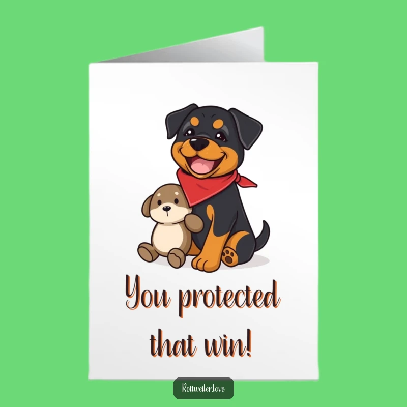 Free Printable Rottweiler Congrats Card: Guarding Your Success