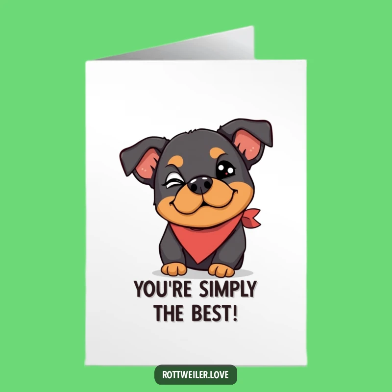 Free Printable Congrats Card: Rottweiler's Cheeky Wink