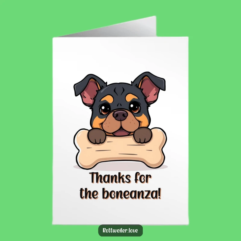 Free Printable Rottweiler Thank You Card: Bone-less Appreciation, Hilarious Thanks!