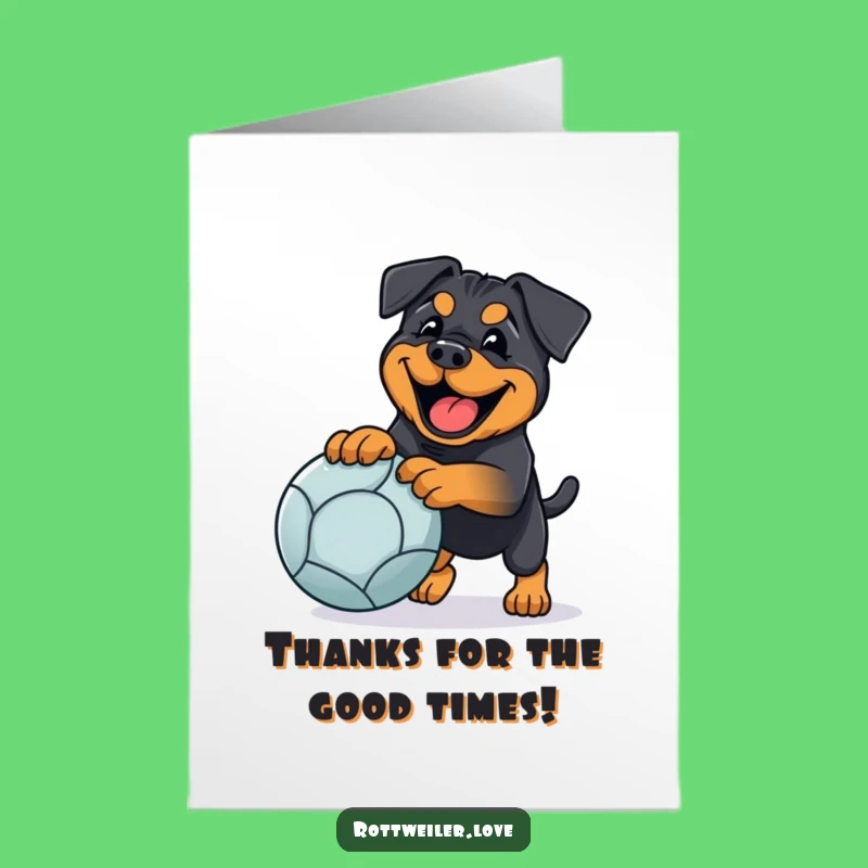 Free Printable Rottweiler Thank You Card: Fetching Gratitude