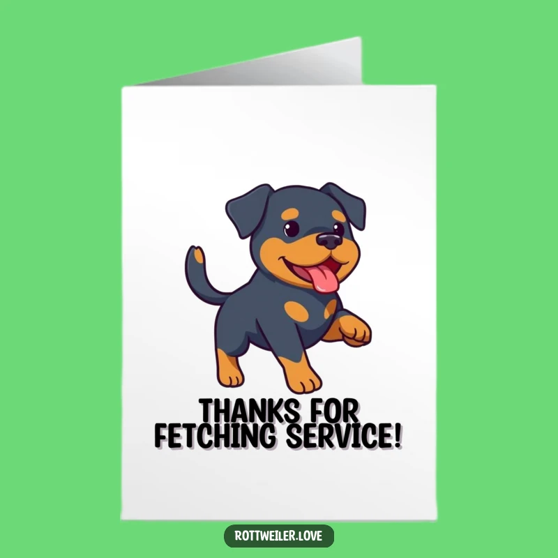 Free Printable Thank You Card: Grateful Rottweiler Playing Fetch, Expressing Thanks