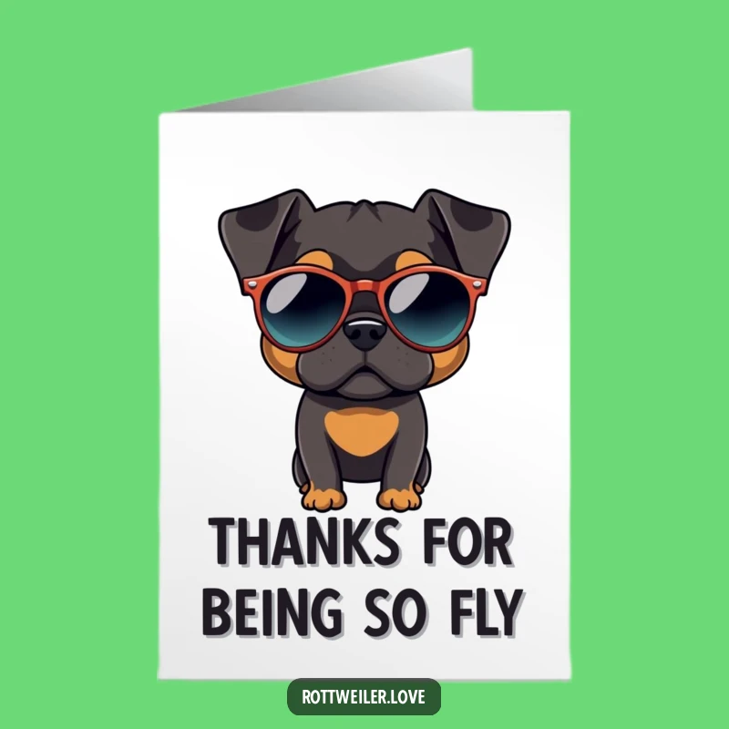 Funny Free Printable Rottweiler Thank You Card: Cool Shades Dog, Stylish Thanks, Downloadable Gift