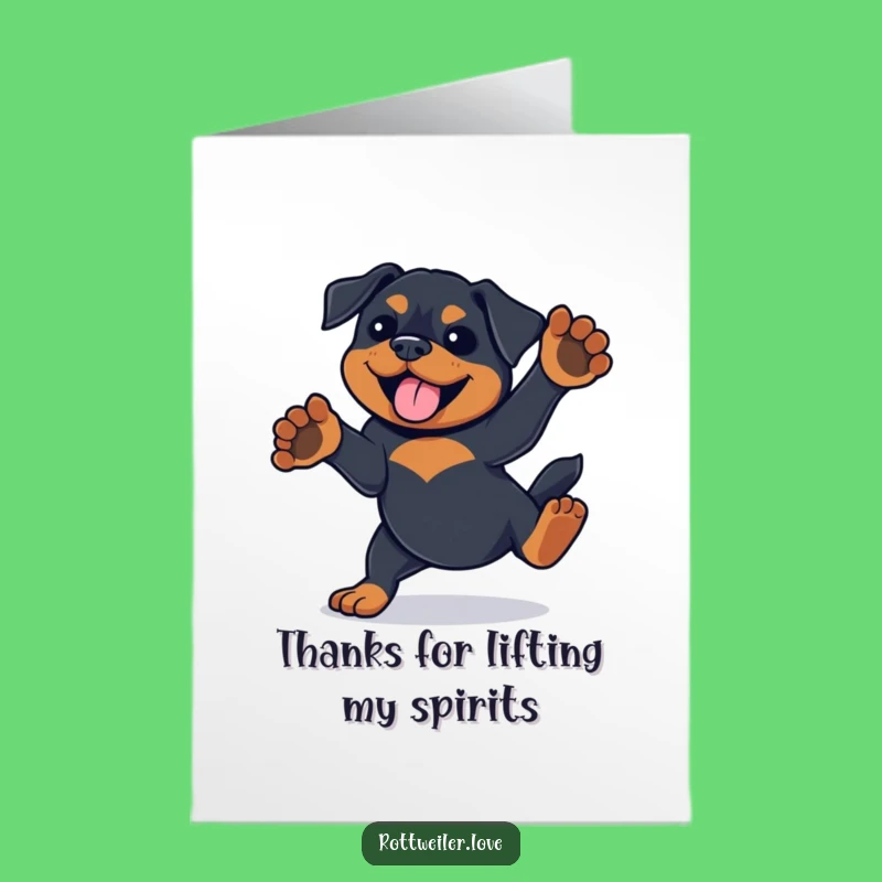 Free Printable Rottweiler Thank You Card: Playful Pup Thanks - Funny Downloadable Gift