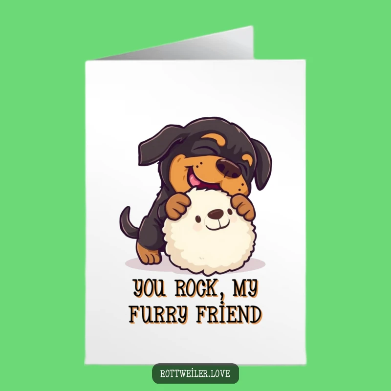 Free Printable Thank You Card: Playful Rottweiler, Funny Downloadable Gift