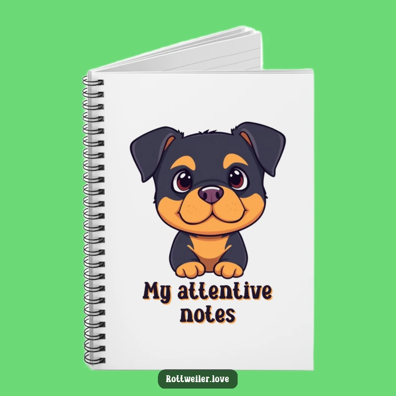 Funny Listening Rottweiler Notebook: Jot Down Every Detail