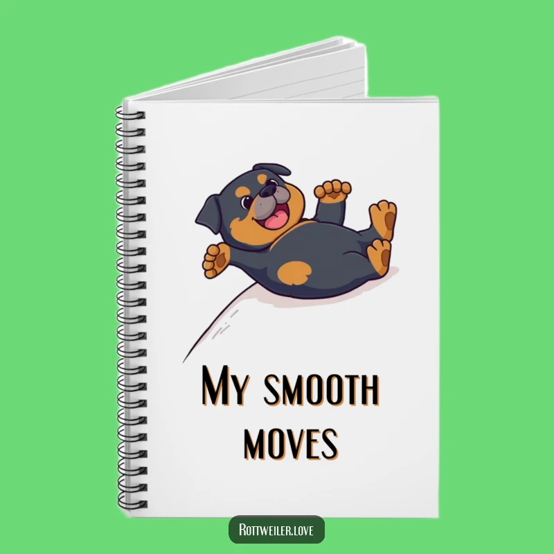 Funny Rottweiler Backslide Notebook - Hilarious Dog Jotter Gift