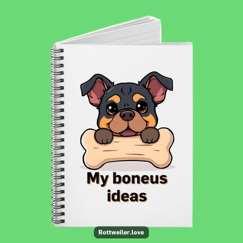 Funny Rottweiler Bone Notebook - Jot Down Your Sneaky Ideas