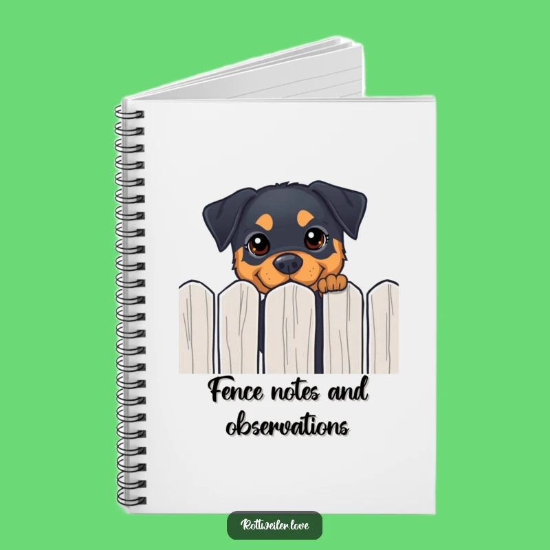Funny Rottweiler Peeking Notebook - Journal Your Curious Thoughts Gift