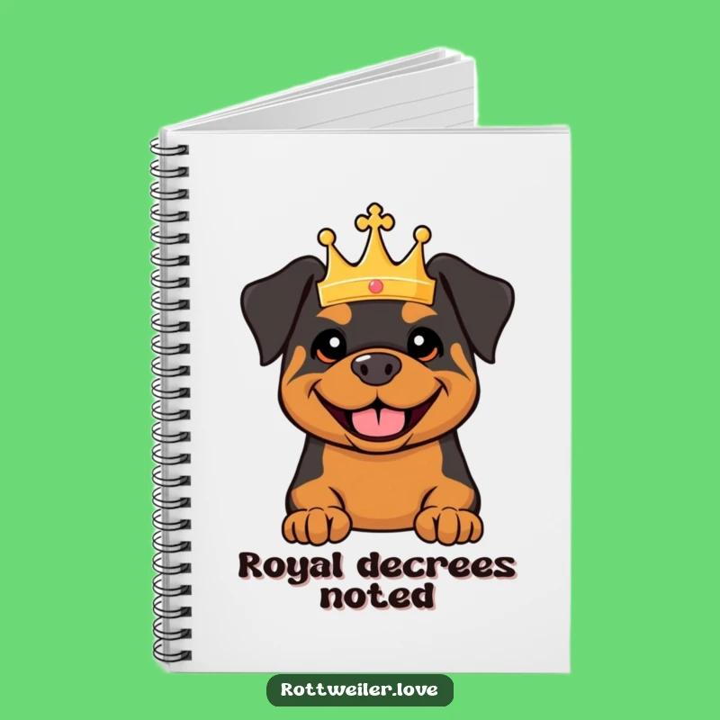 Funny Royal Rottweiler Notebook: Jot Down Royal Ideas, Tiny Crown Gift