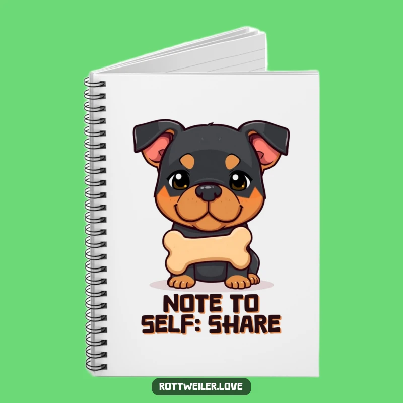 Funny Shy Rottweiler Bone Notebook: Sweet Dog Journal Gift