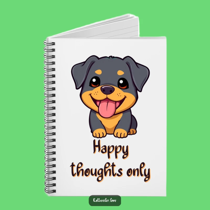 Funny Kawaii Rottweiler Notebook: Jot Down Notes with Doggy Delight
