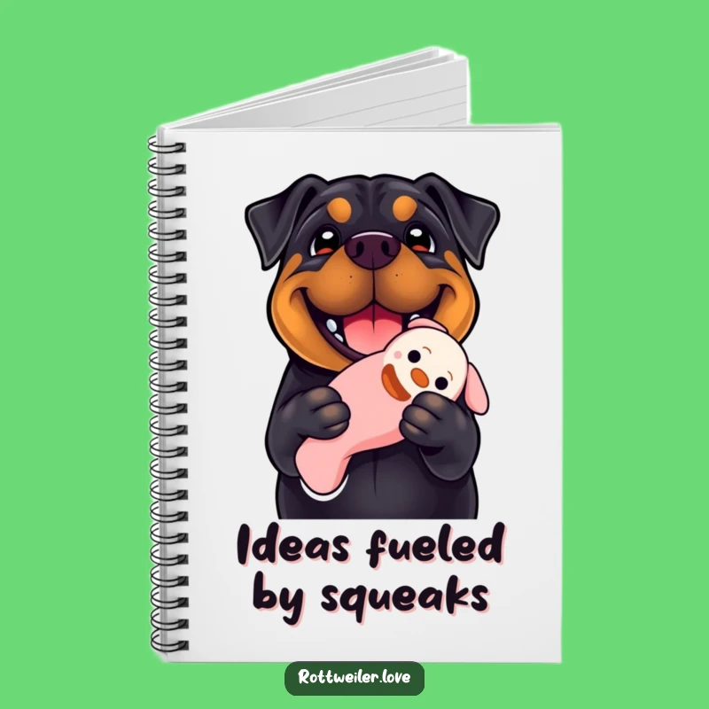 Funny Rottweiler Notebook: Smile, Squeaky Toy, Perfect Dog Lover Journal!