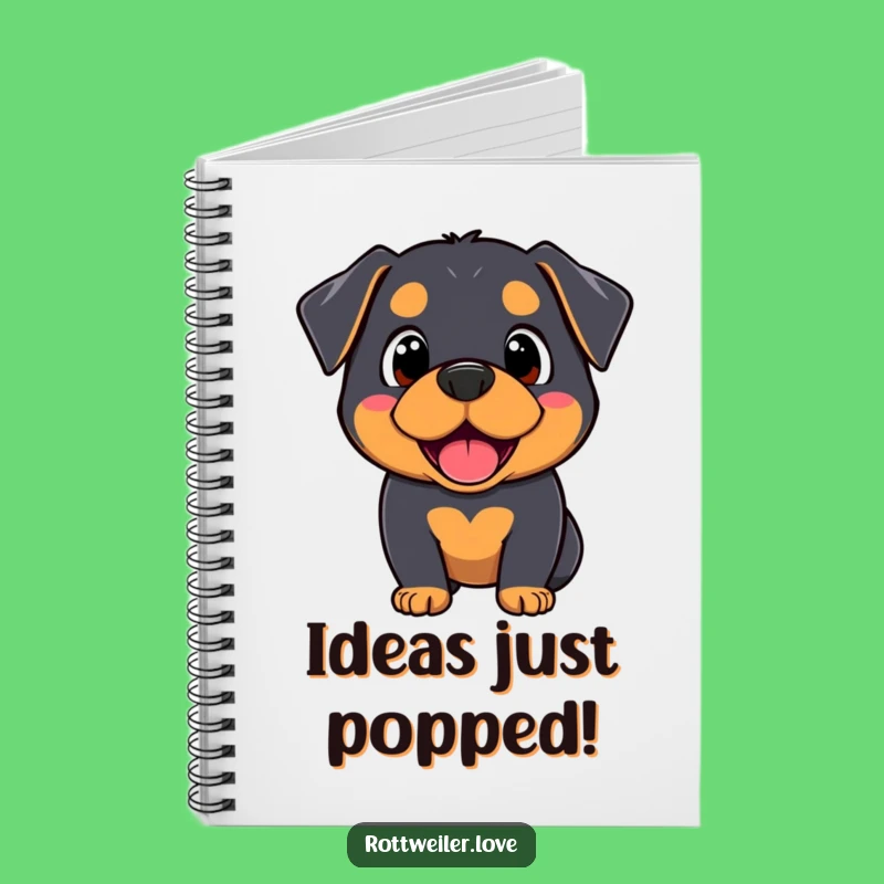 Cute Funny Kawaii Rottweiler Notebook: Happy surprise, a fun funny gift for writers.