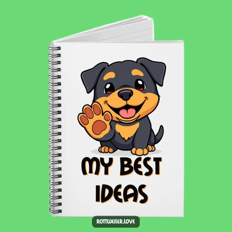 Funny Kawaii Rottweiler Notebook: Journal Your Thoughts with Friendly Flair