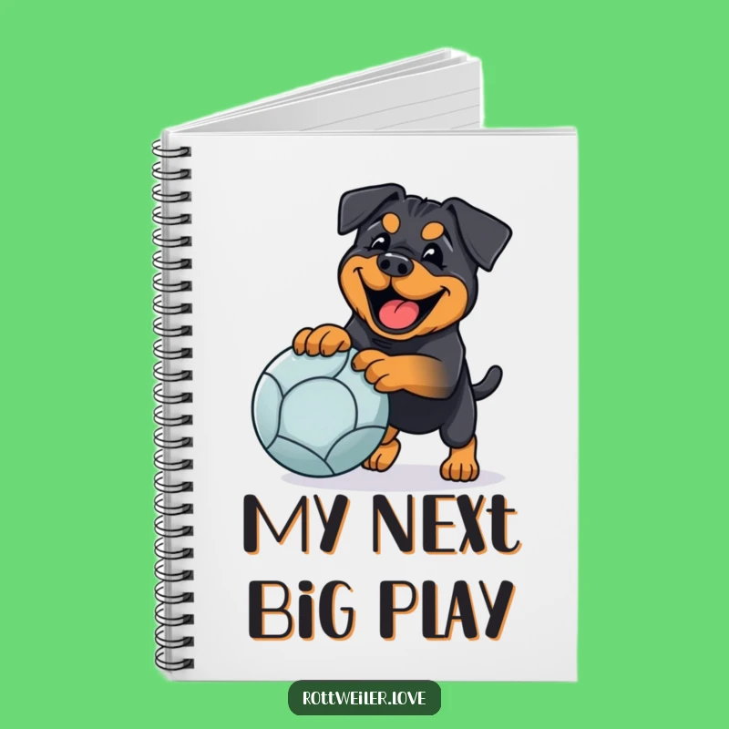 Funny Rottweiler Fetch Notebook: Jot Down Ideas with Happy Dog Flair