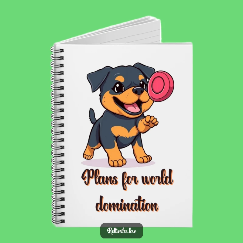 Funny Rottweiler Frisbee Notebook: Hilarious Determined Dog Journal for Fun Notes