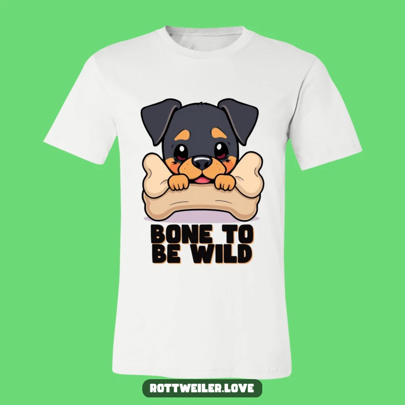 Funny Rottweiler T-Shirt: Playful Dog Gift Behind Bone