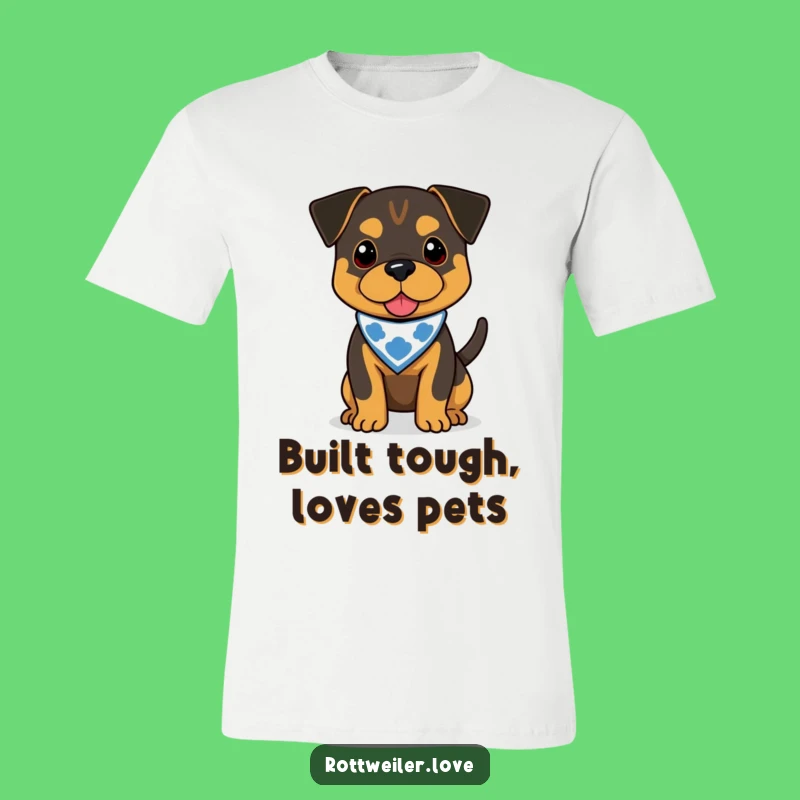 Funny Rottweiler Bandana Tee - Hilarious Wagging Tail Dog T-Shirt Gift