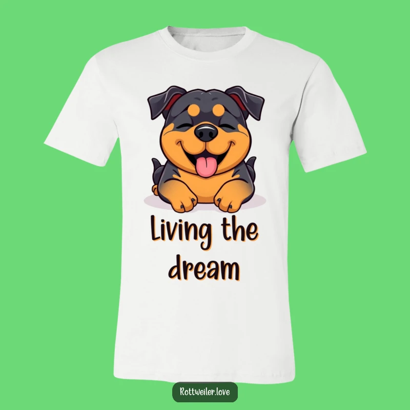 Funny Rottweiler T-Shirt: Blissful Belly Rub Fan