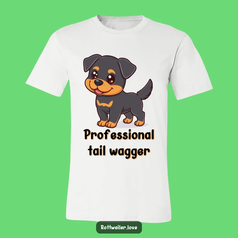 Funny Rottweiler T-Shirt: Happy Dog Lover Gift with Wagging Tail