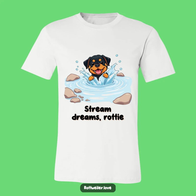 Funny Rottweiler Splash T-Shirt, Playful Dog Apparel, Hilarious Water Park Gift