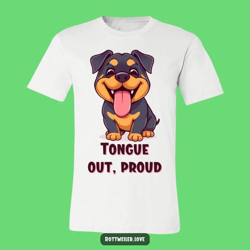 Funny Kawaii Rottweiler Grin T-Shirt: Wear Your Joy with This Cute Tee!