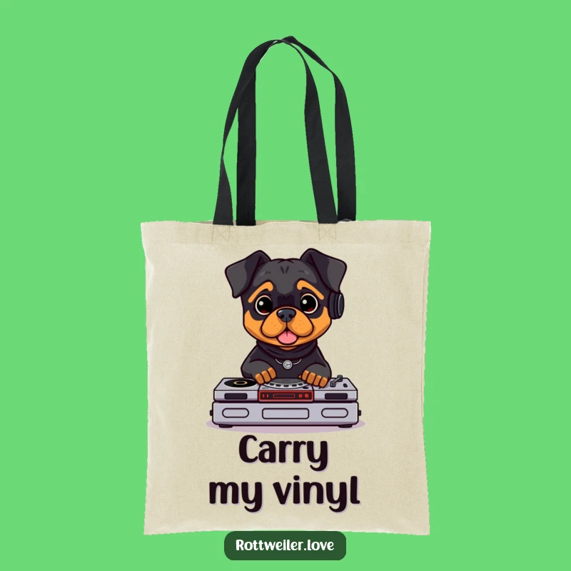 Rottweiler DJ Tote Bag: Carry Your Tunes with Canine Style