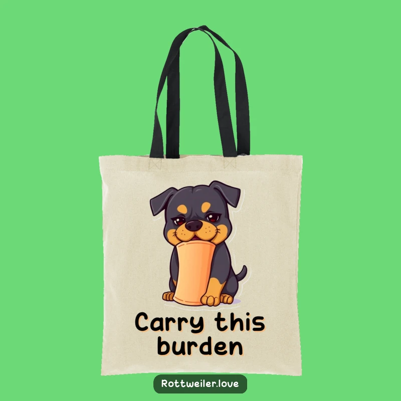 Funny Rottweiler Balancing Cone Tote Bag - Goofy Dog Accessory Gift