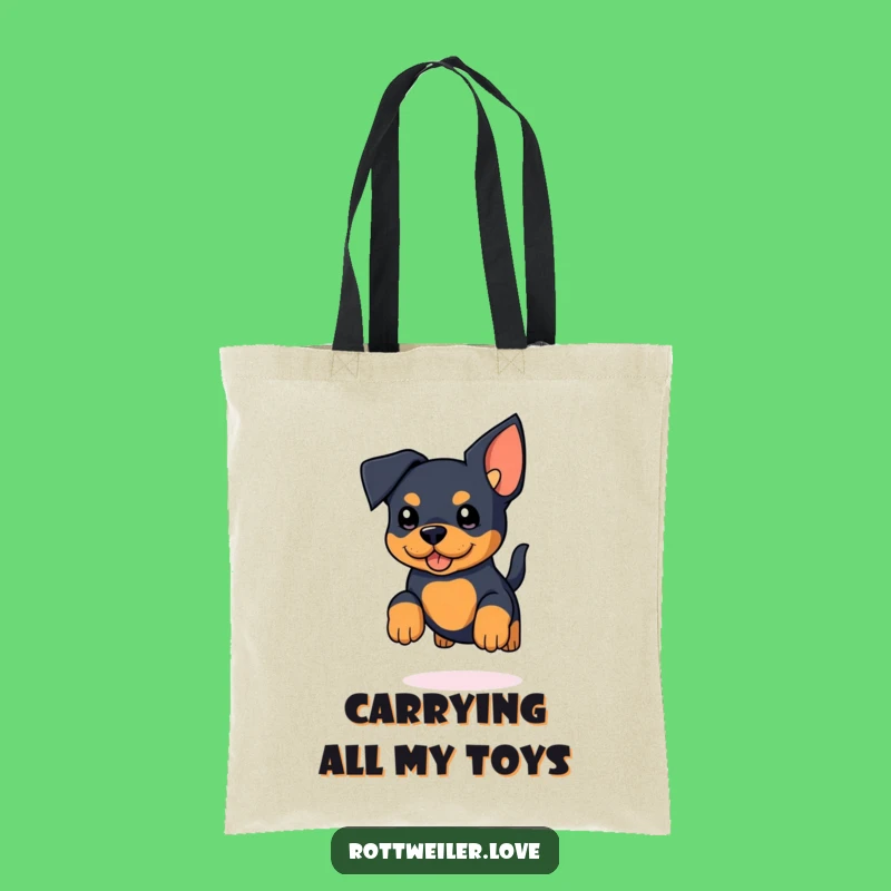 Funny Rottweiler Tote Bag: Kawaii Jumper with Big Ears - Practical Gift!